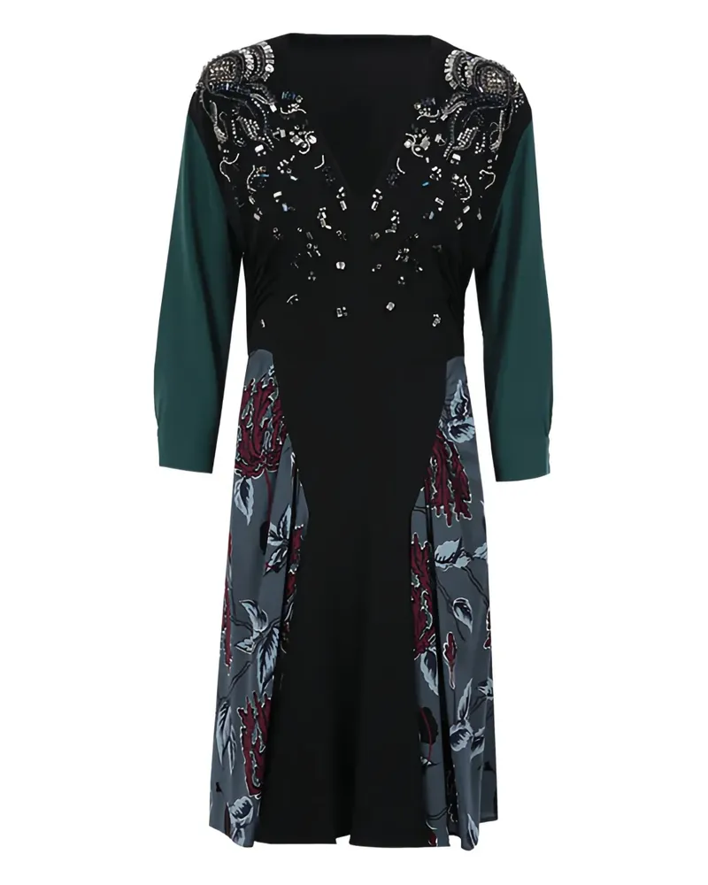 Prada Kristallverziertes Kleid - Schwarz Schwarz