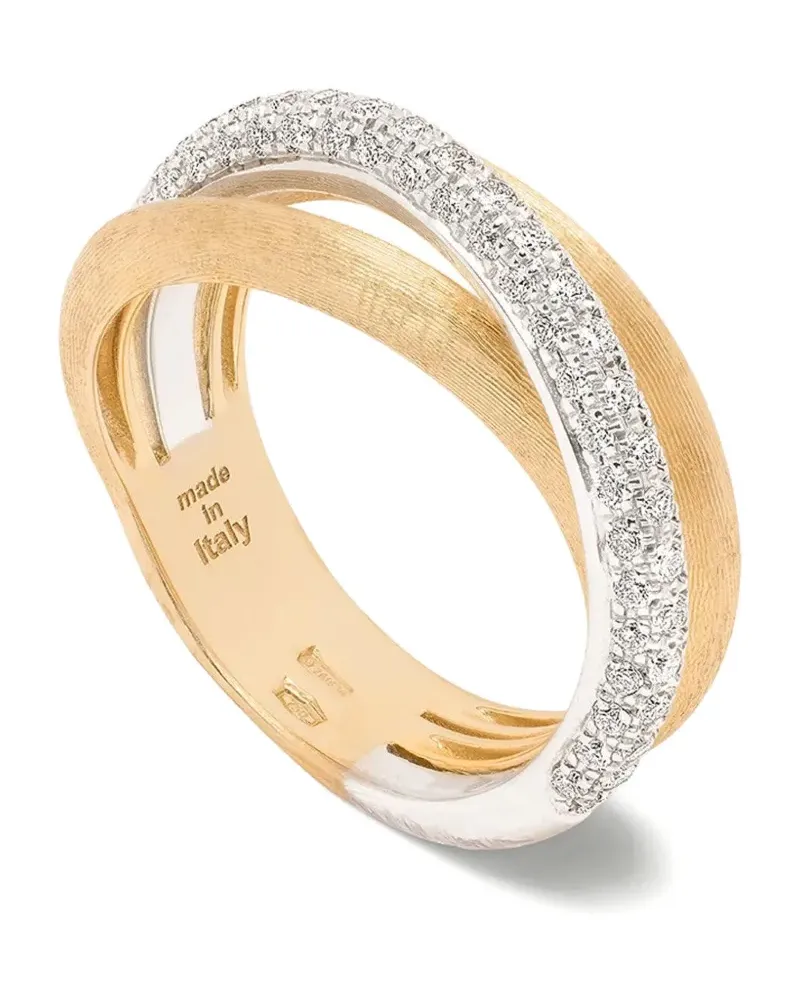 Marco Bicego 14kt Three Strand Jaipur Gelbgoldring mit Diamanten Gold