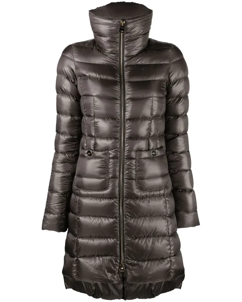 Herno Gefütterter Mantel mit Reißverschluss - Grau Grau