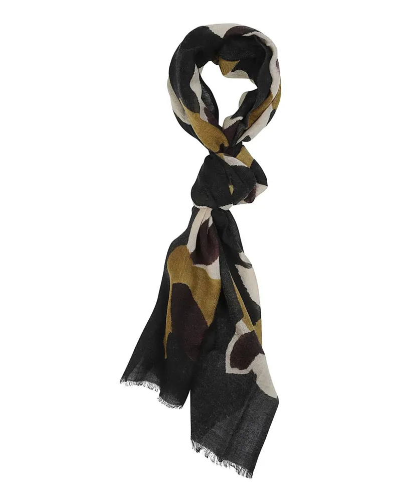 Altea abstract-print wool scarf - Schwarz Schwarz