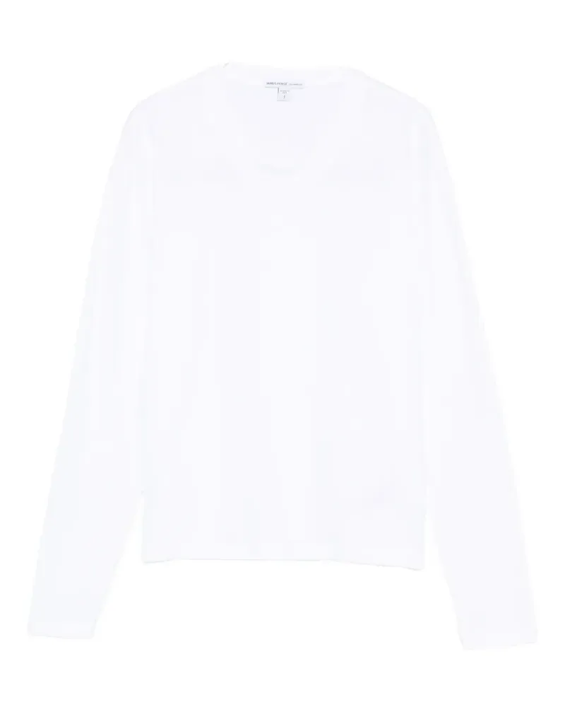 James Perse Klassisches Langarmshirt - Weiß Weiß