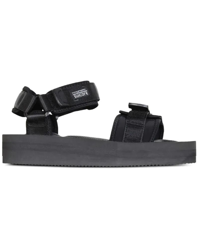 SUICOKE Flatform-Sandalen mit Klettverschluss - Schwarz Schwarz