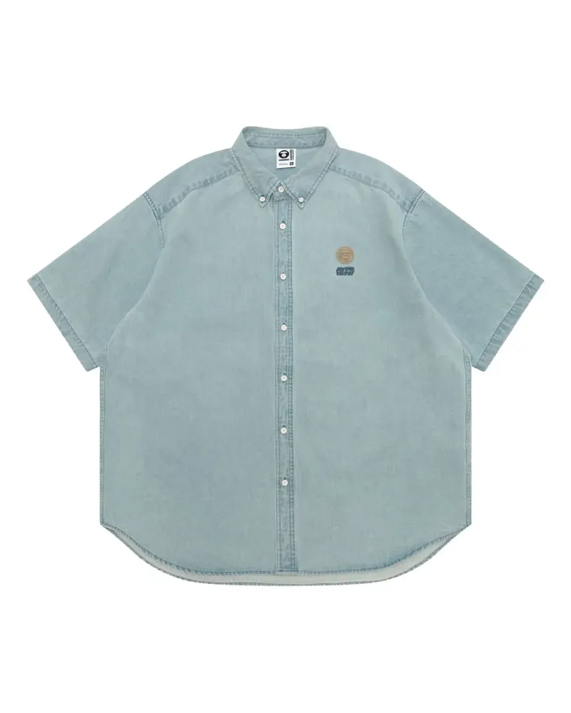 BAPE button emblem shirt - Blau Blau