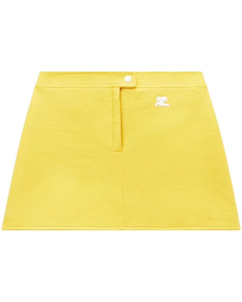 Courrèges Minirock mit Logo-Patch - Gelb Gelb