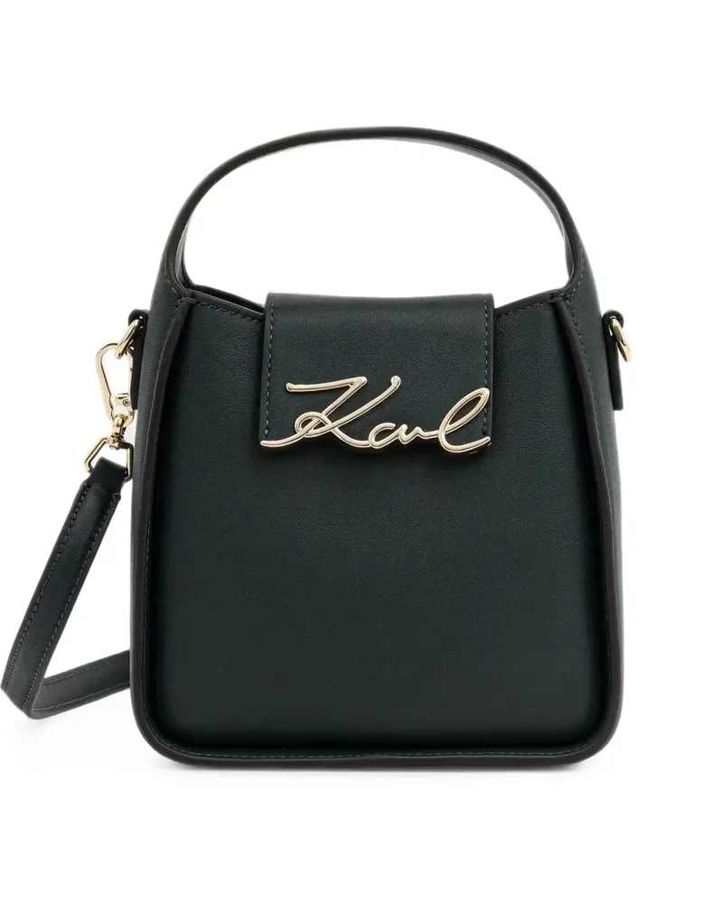 Karl Lagerfeld Umhängetasche mit Logo-Schild - Grün Grün