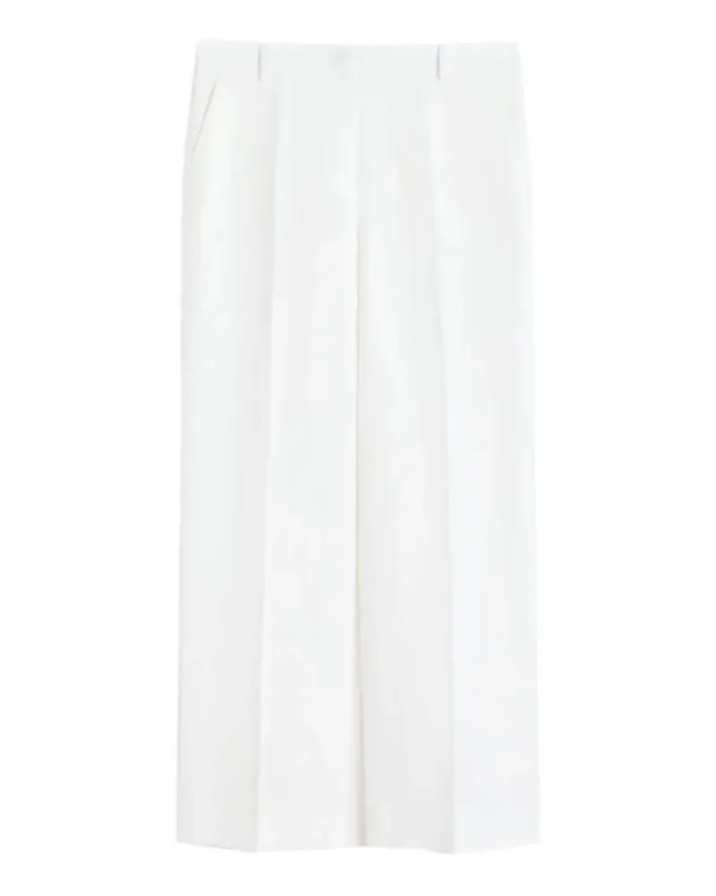 Max Mara pressed-crease linen trousers - Weiß Weiß