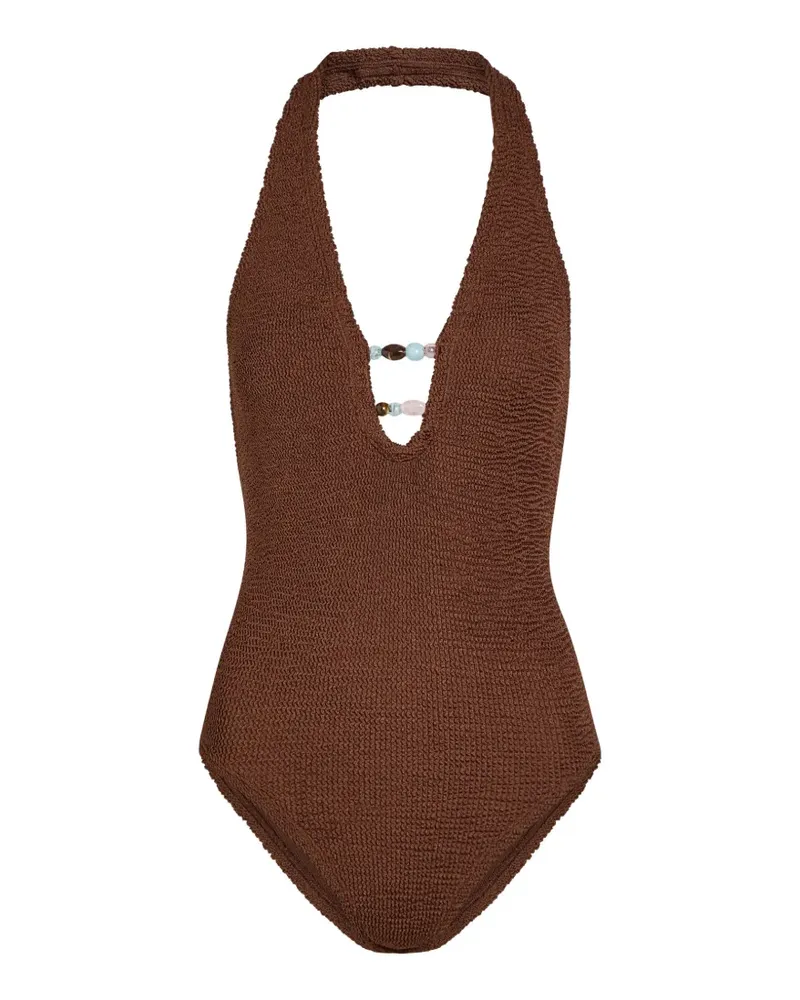 Hunza G Adriana beaded swimsuit - Braun Braun