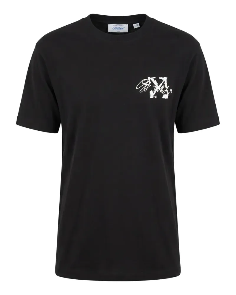 OFF-WHITE Stroke 2 Arrow Skate T-Shirt mit Logo - Schwarz Schwarz