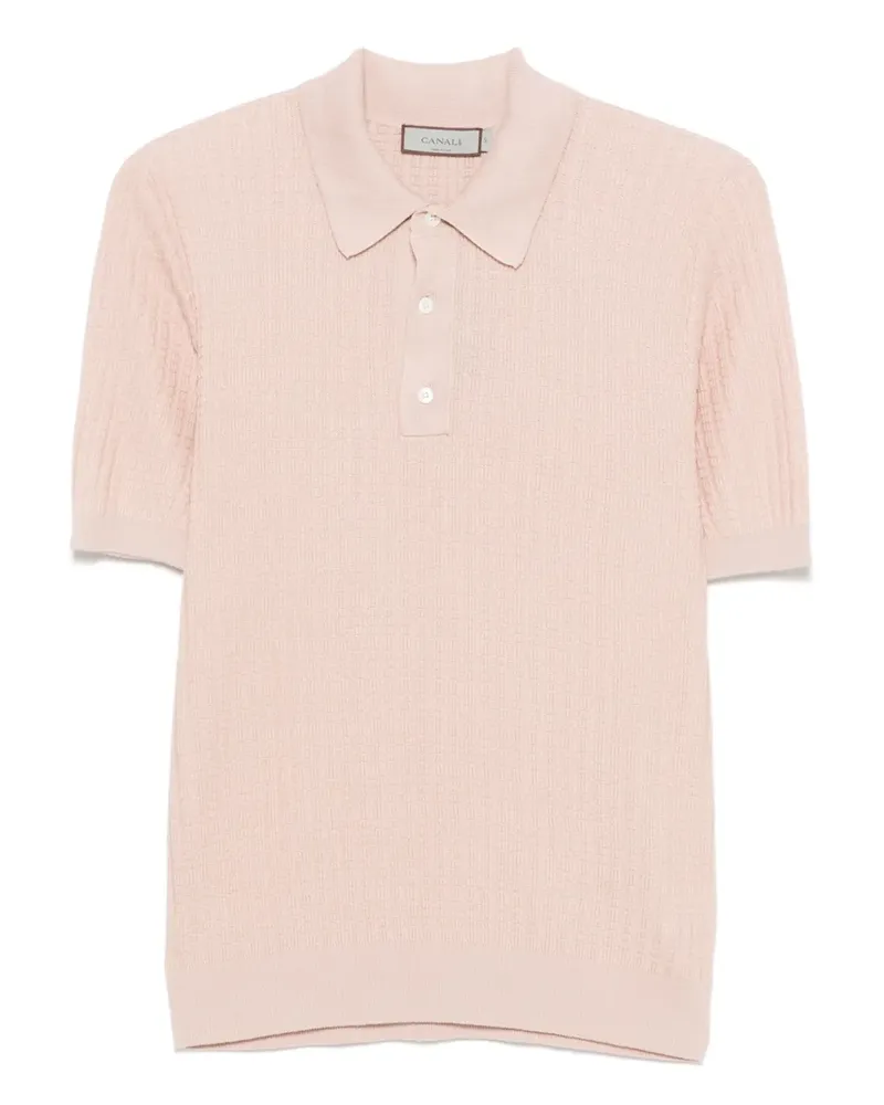 Canali Fein gestricktes Poloshirt - Rosa Rosa