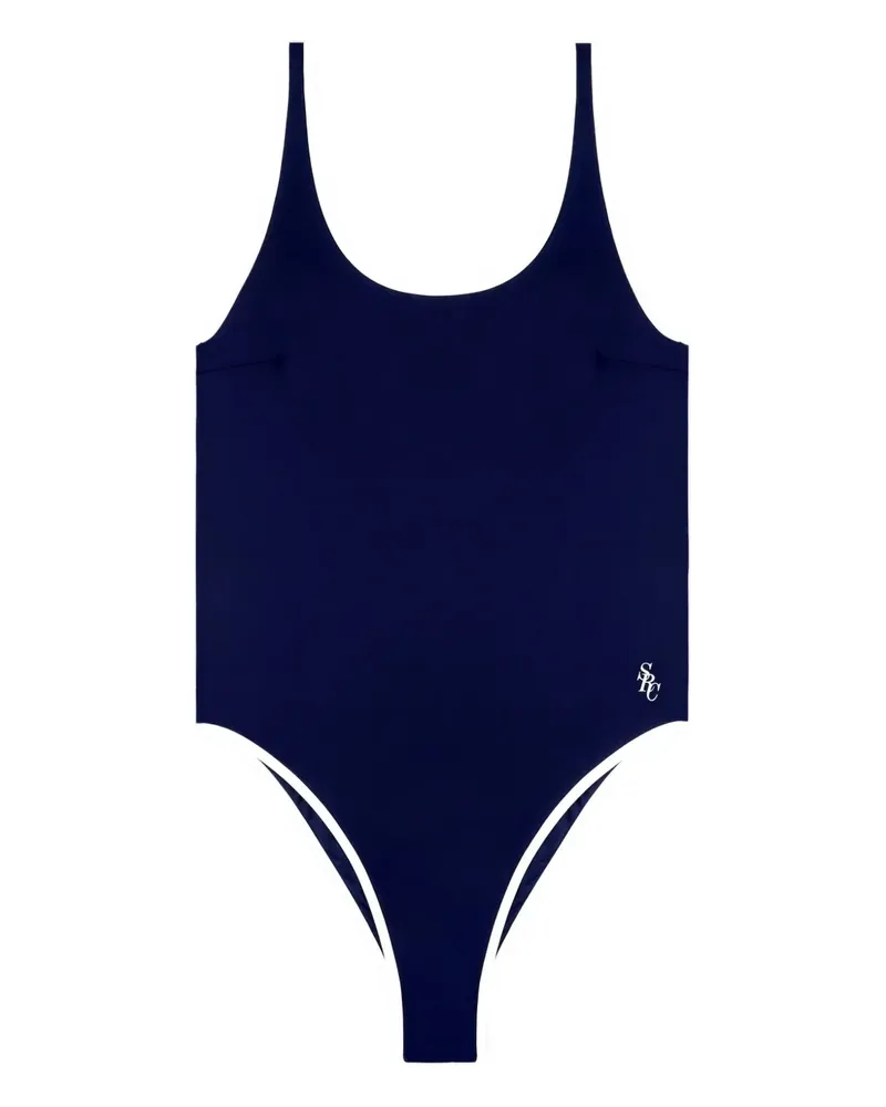 SPORTY & RICH Carla Badeanzug mit U-Ausschnitt - Blau Blau