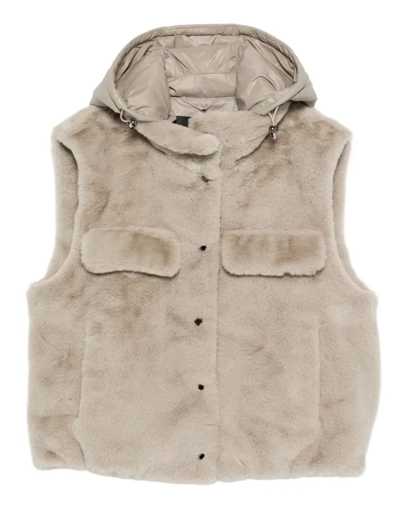 Luisa Cerano Kapuzenweste mit Tasche - Nude Nude