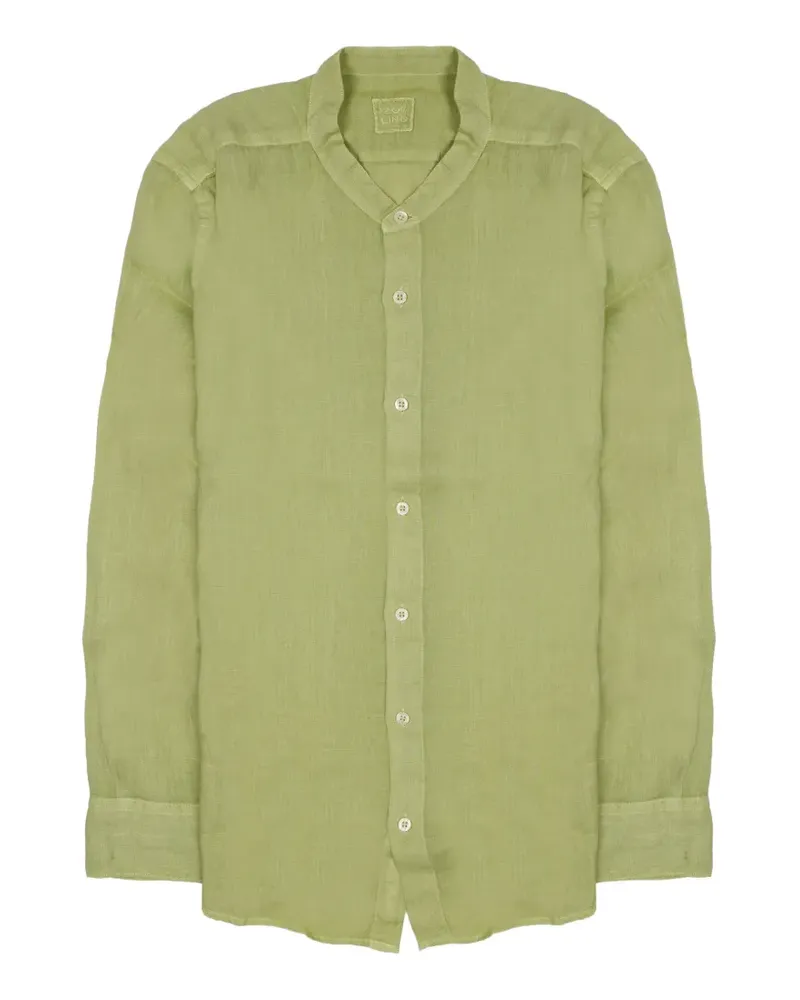 120% Lino band-collar long-sleeve shirt - Grün Grün