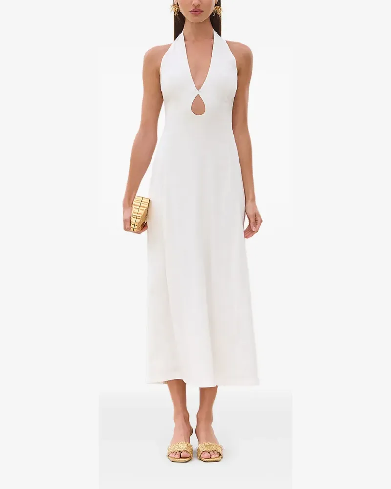 Cult Gaia Lianna Midikleid mit Cut-Out - Weiß Weiß