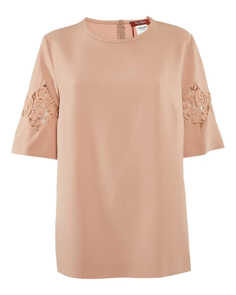 Max Mara lace-sleeve top - Nude Nude
