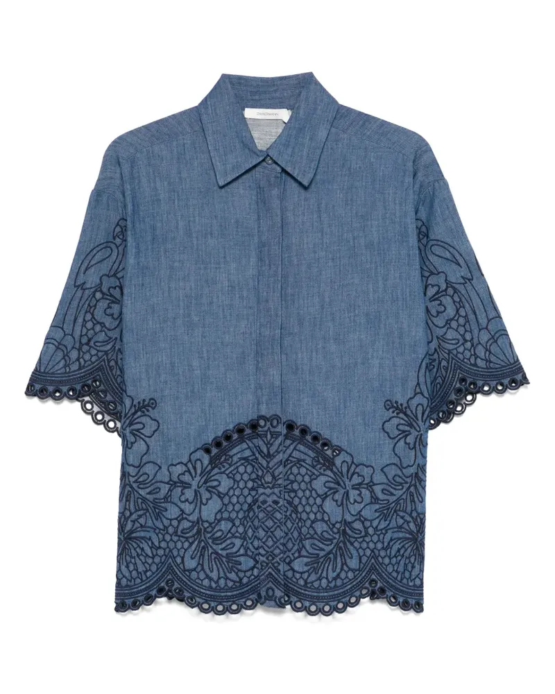 Zimmermann Hemd mit Stickerei - Blau Blau