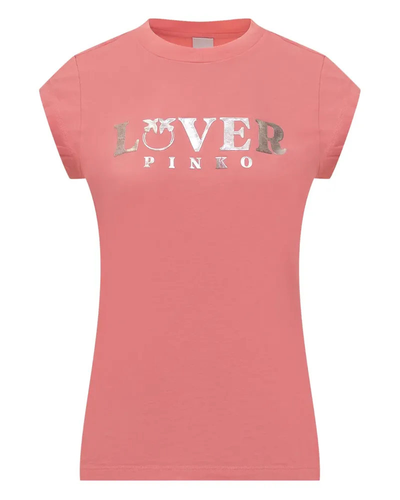Pinko T-Shirt mit Logo-Prägung - Rosa Rosa