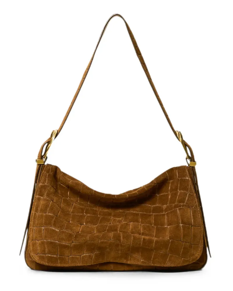 Twin-Set Liliane croc-effect leather tote bag - Braun Braun
