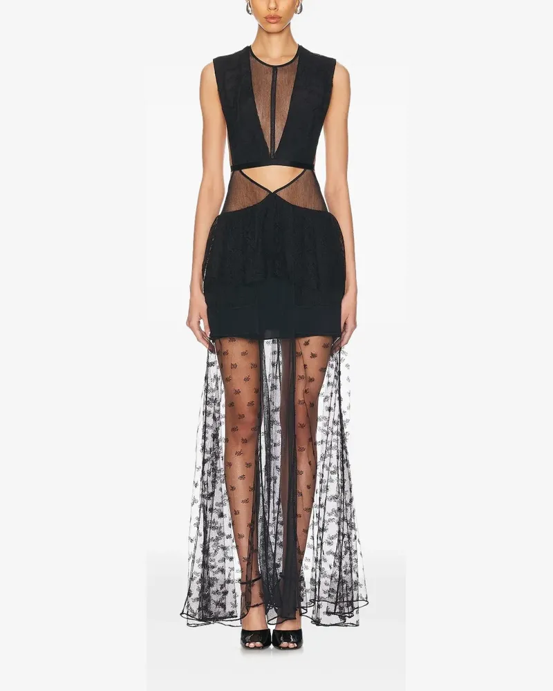 Stella McCartney Maxikleid mit Cut-Outs - Schwarz Schwarz