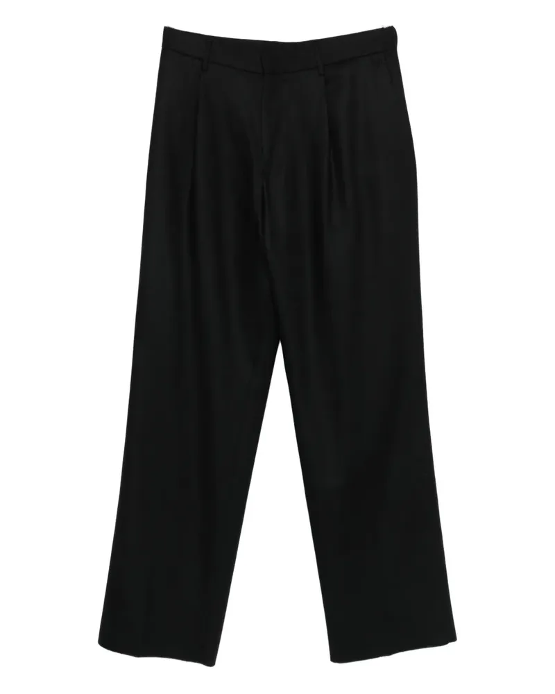 LARDINI Straight-Leg-Hose mit Falten - Schwarz Schwarz
