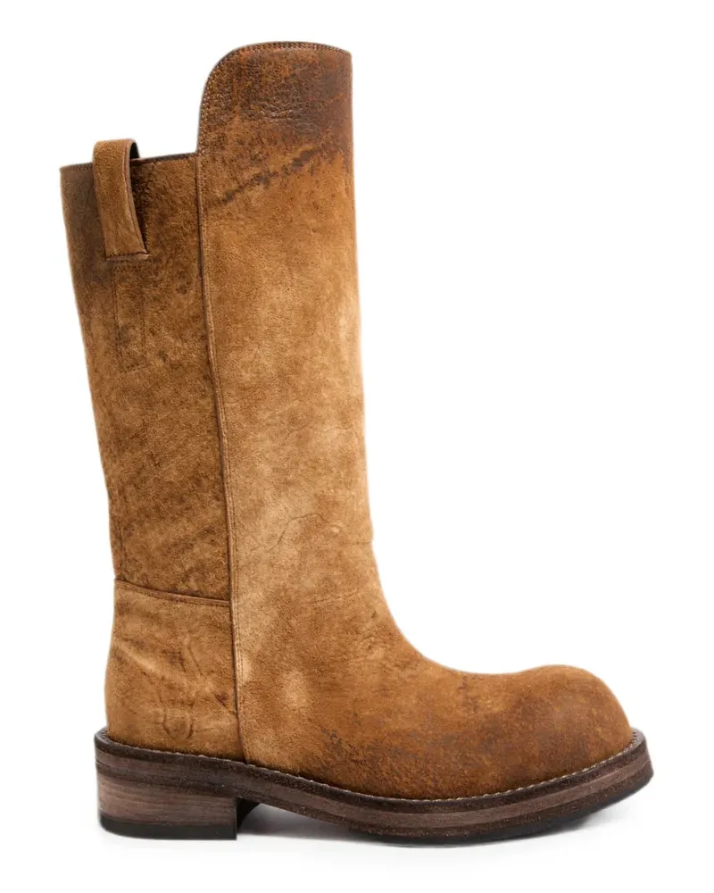 Ann Demeulemeester Wildlederstiefel mit gebranntem Finish - Braun Braun