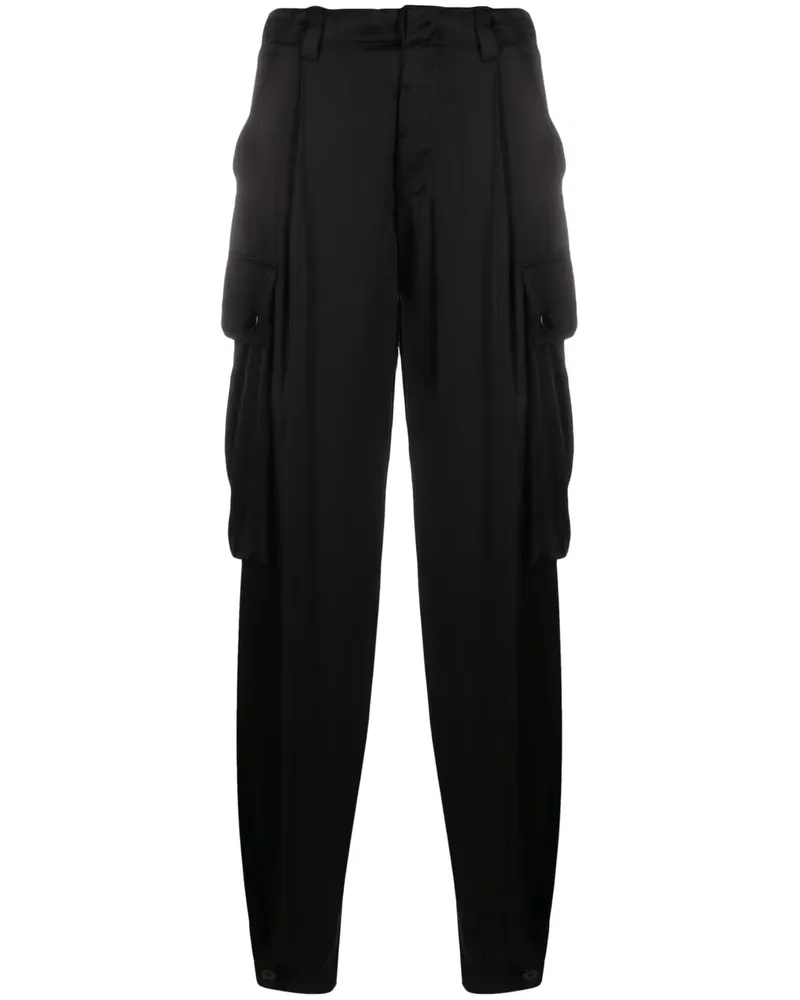 Ermanno Scervino Cargohose aus Satin - Schwarz Schwarz