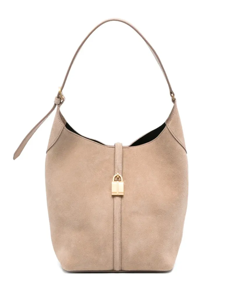 DeMELLIER Siena suede bucket bag - Nude Nude