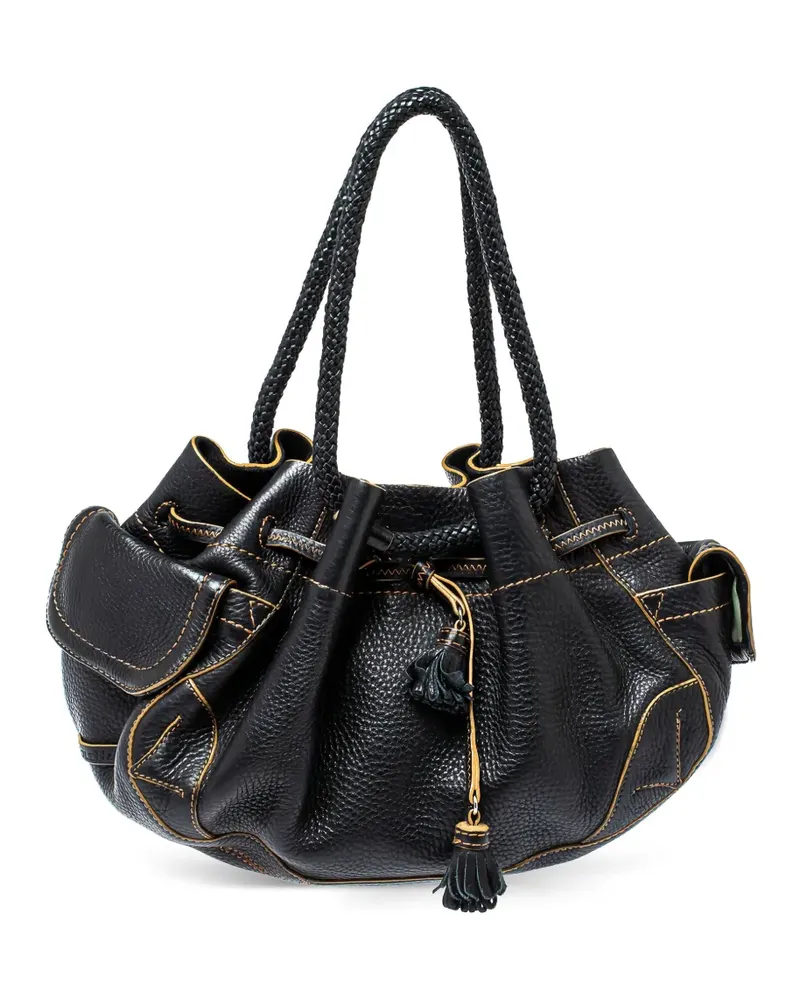 COLE HAAN 2023 Schultertasche mit Kordelzug - Schwarz Schwarz