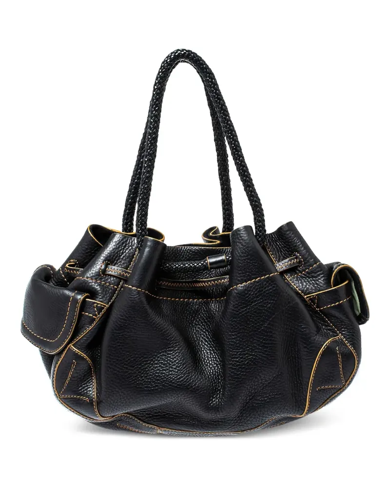 COLE HAAN 2023 Schultertasche mit Kordelzug - Schwarz Schwarz