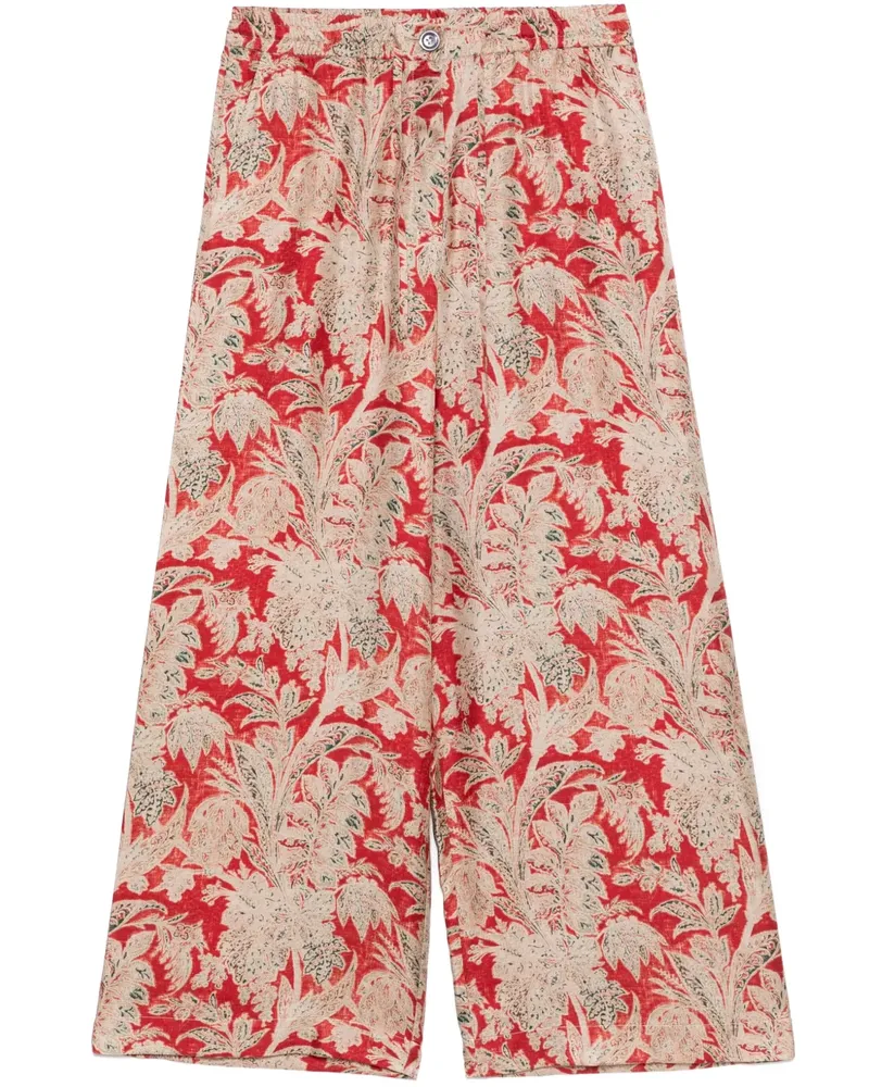 Pierre-Louis Mascia Aloe Palazzohose aus Seide - Rot Rot