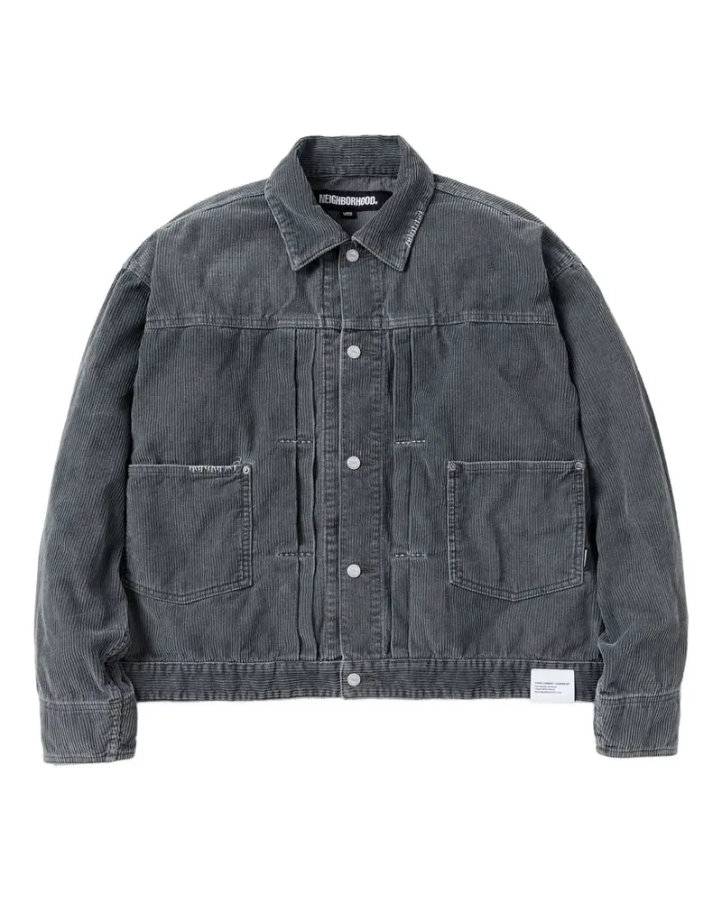 Neighborhood Jacke aus Cord mit Falten - Grau Grau