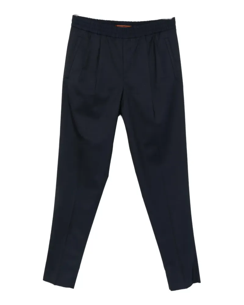 Ermenegildo Zegna pleated elasticated-waistband trousers - Blau Blau
