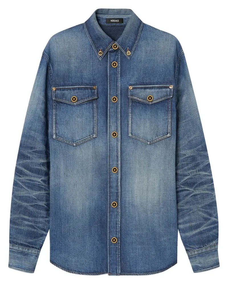 Versace Made in Japan Jeans-Hemdjacke - Blau Blau