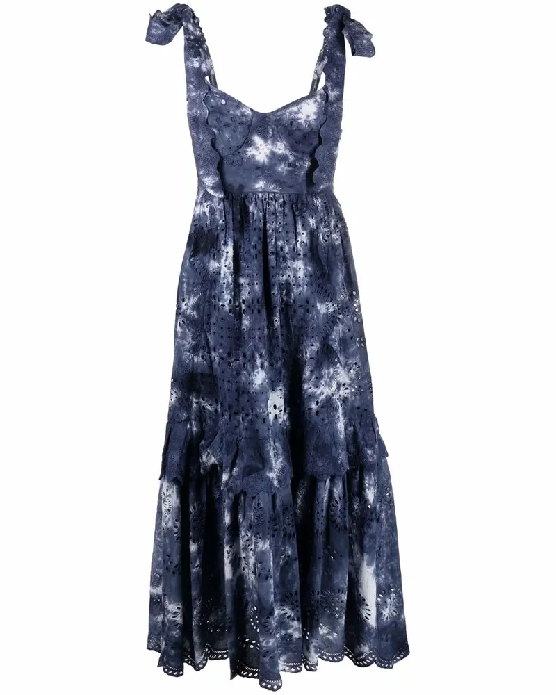 LoveShackFancy Trägerkleid mit Batikmuster - Blau Blau