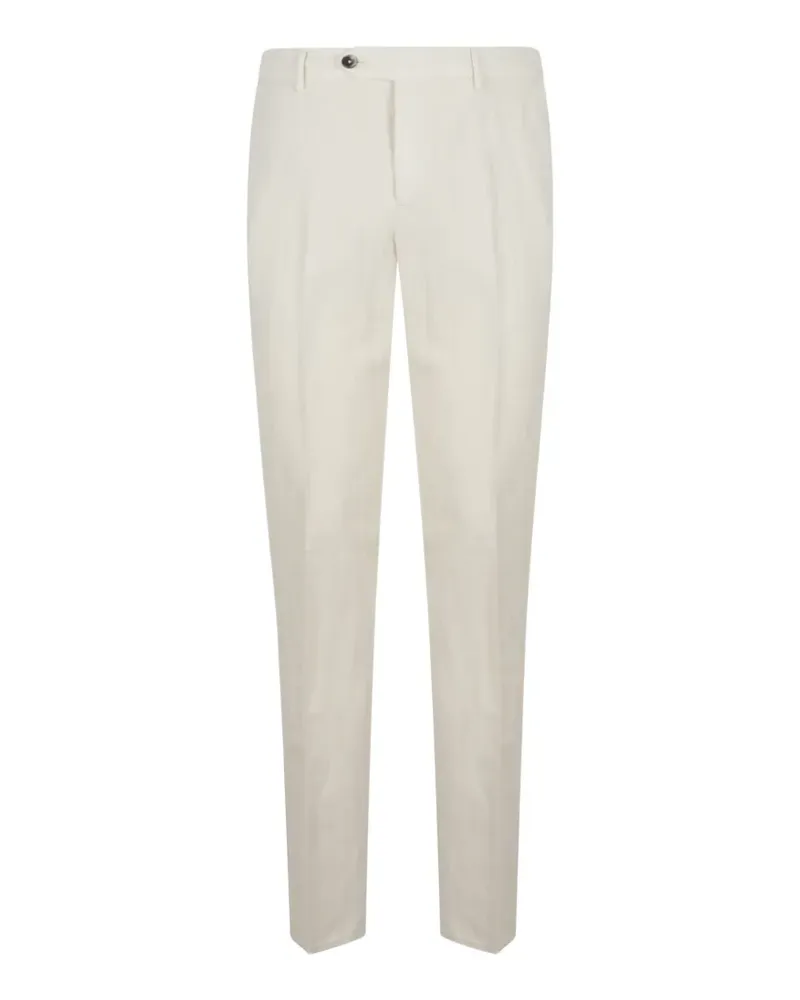PT TORINO Style pressed-crease elasticated-waistband trousers - Nude Nude