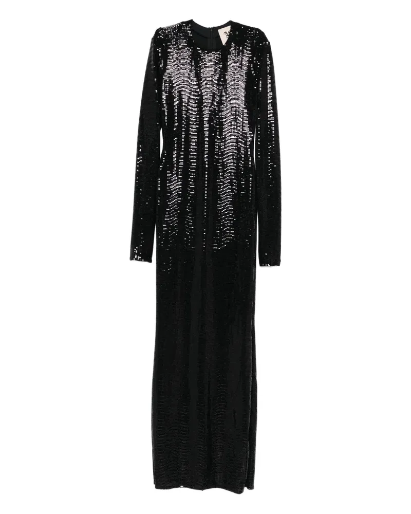 Aniye By Langärmeliges Kleid mit Pailletten - Schwarz Schwarz