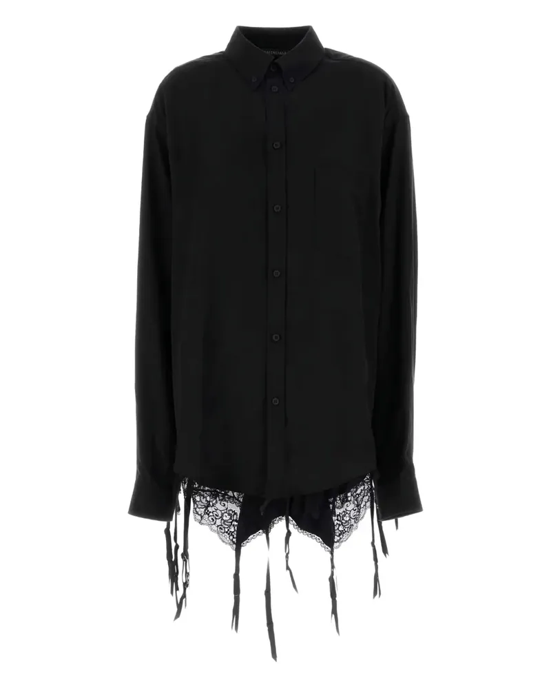 Balenciaga Hemd mit Spitzenborten - Schwarz Schwarz