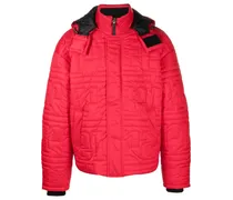 Gesteppte Jacke mit Logo - Rot