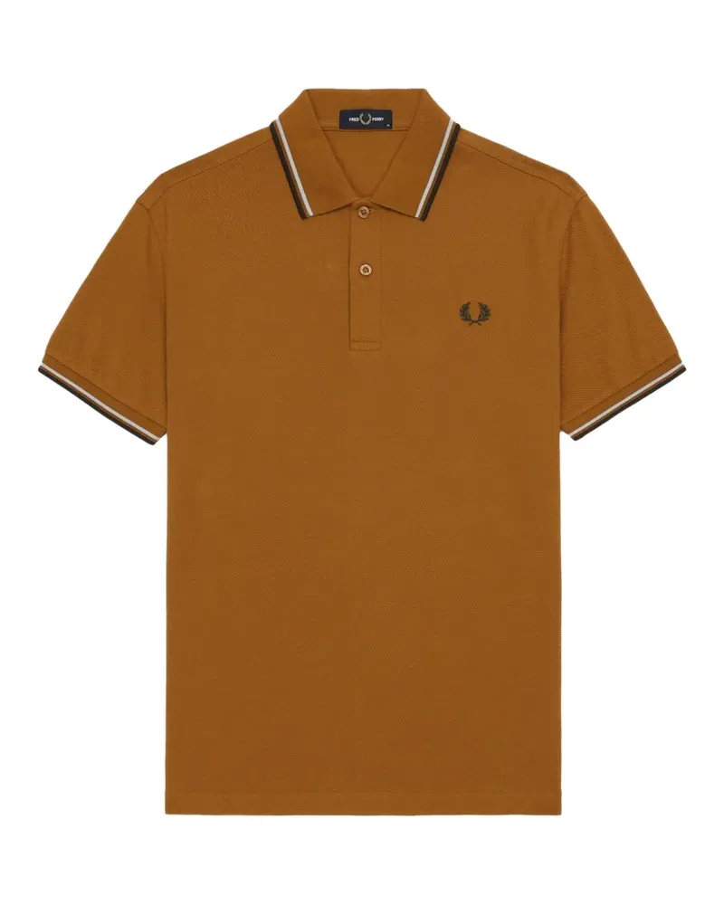 Fred Perry Poloshirt mit Kontrasträndern - Braun Braun