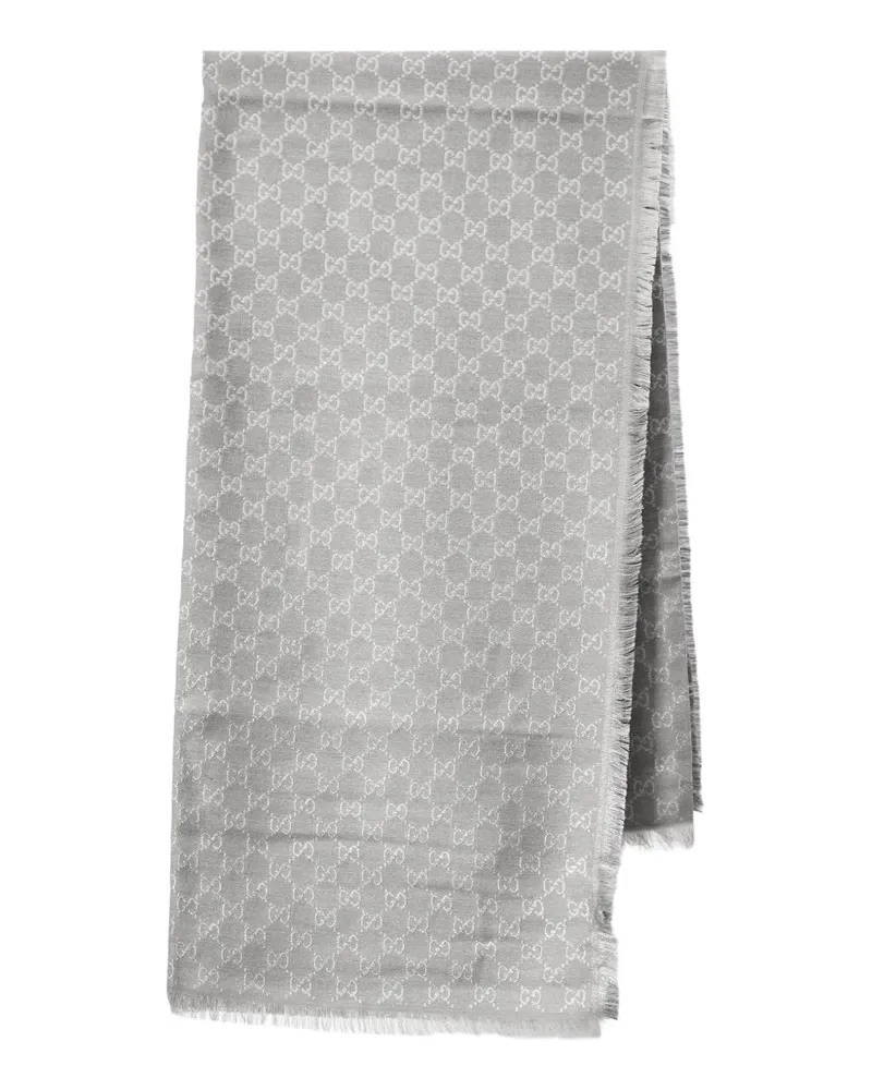 Gucci monogram-pattern scarf - Grau Grau
