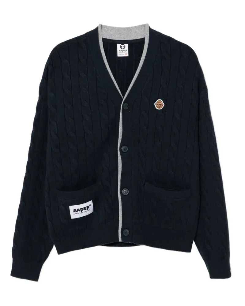 BAPE Cardigan mit Logo-Stickerei - Blau Blau