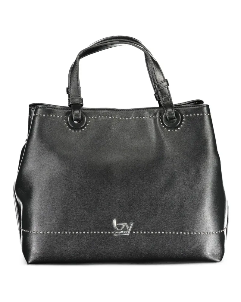 Byblos logo-plaque studded tote bag - Schwarz Schwarz