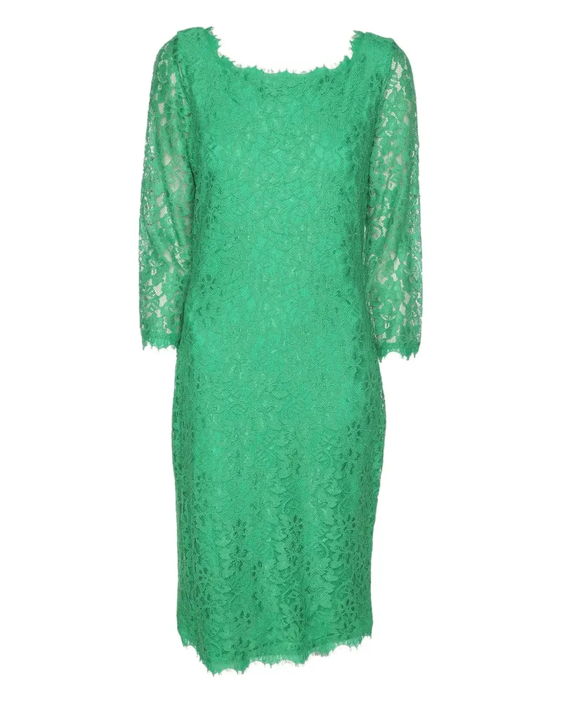 Diane von Furstenberg Midikleid mit Spitzenärmeln - Grün Grün