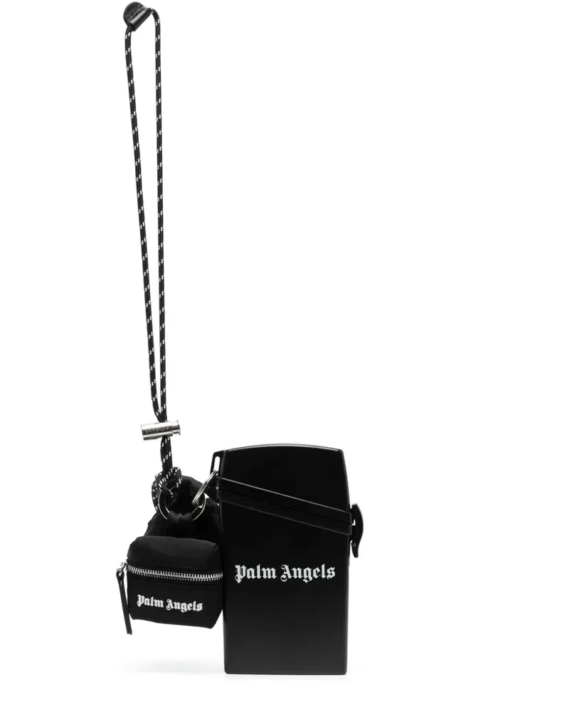 Palm Angels logo-print taffeta keychain - Schwarz Schwarz