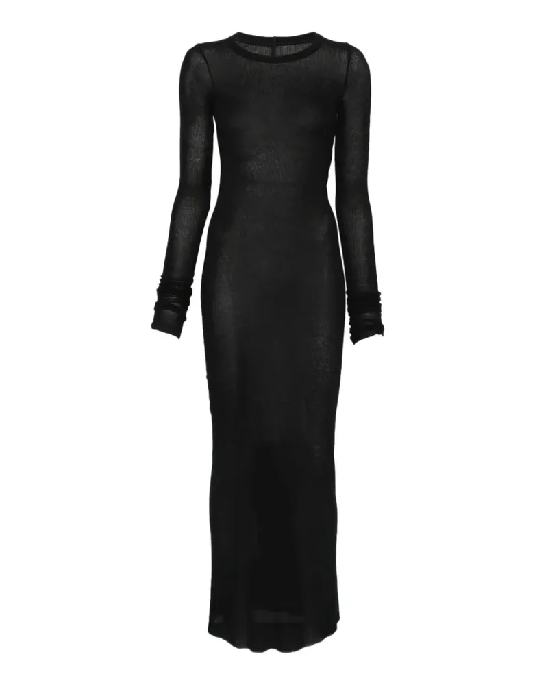 Rick Owens Geripptes Kleid - Schwarz Schwarz