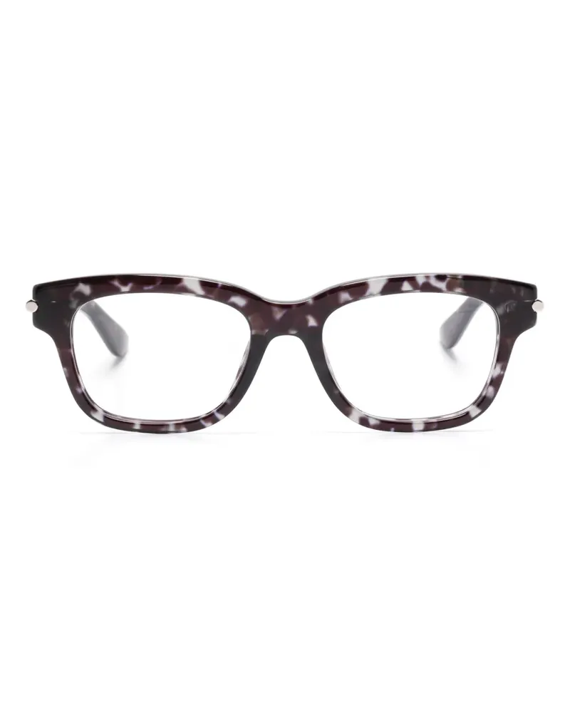 Alexander McQueen Brille in Schildpattoptik - Schwarz Schwarz