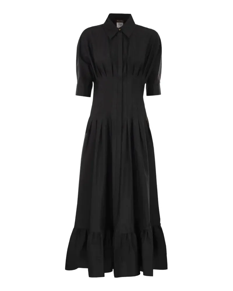 Max Mara Cera Maxihemdkleid mit Falten - Schwarz Schwarz