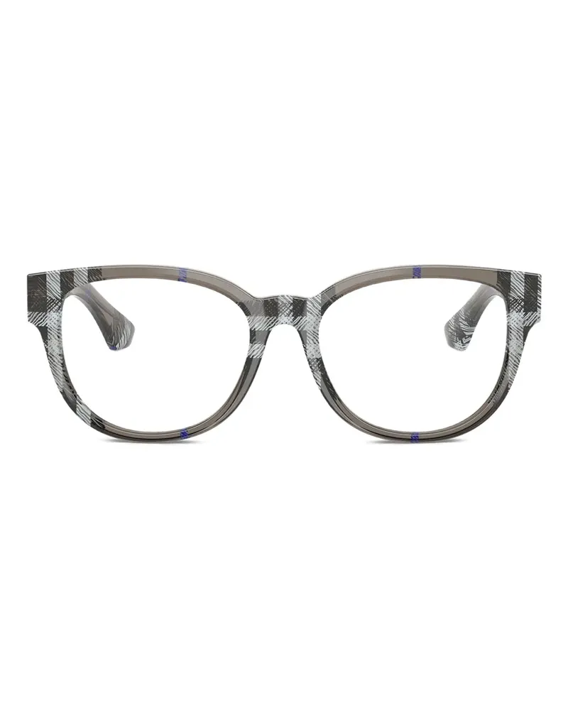Burberry Runde Brille mit Karo - Grau Grau