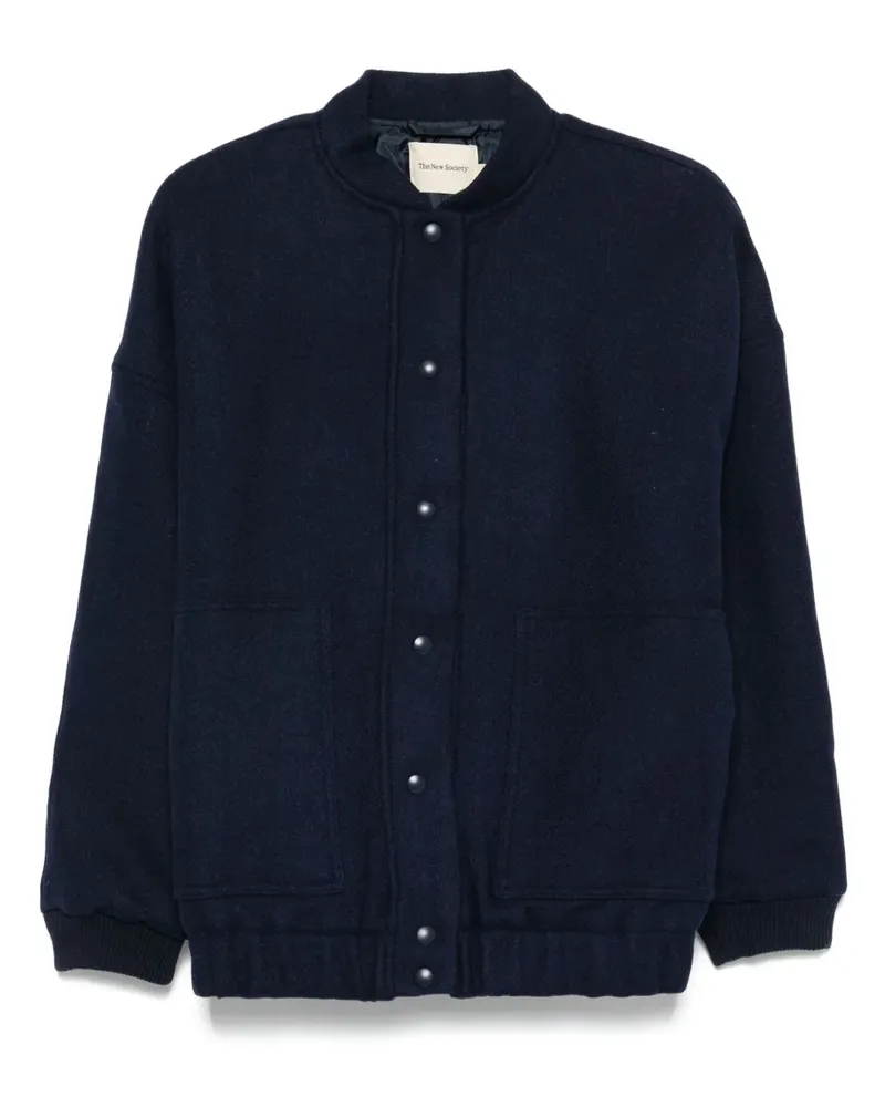The New Society Bomberjacke mit Taschendetail - Blau Blau