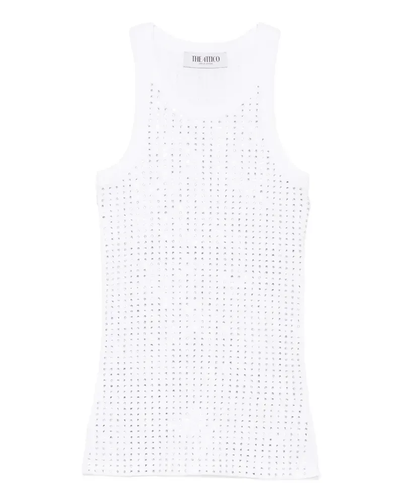ATTICO Trägershirt mit Strass - Weiß Weiß