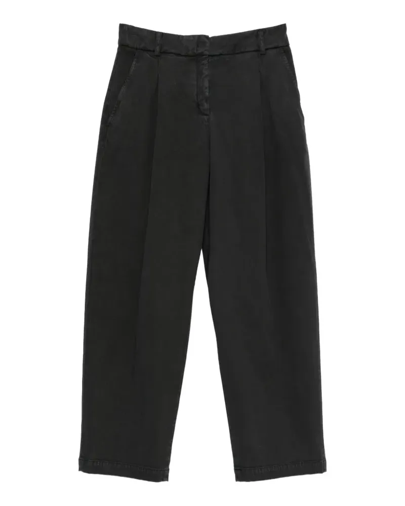 VIA MASINI 80 pleated straight-leg trousers - Schwarz Schwarz